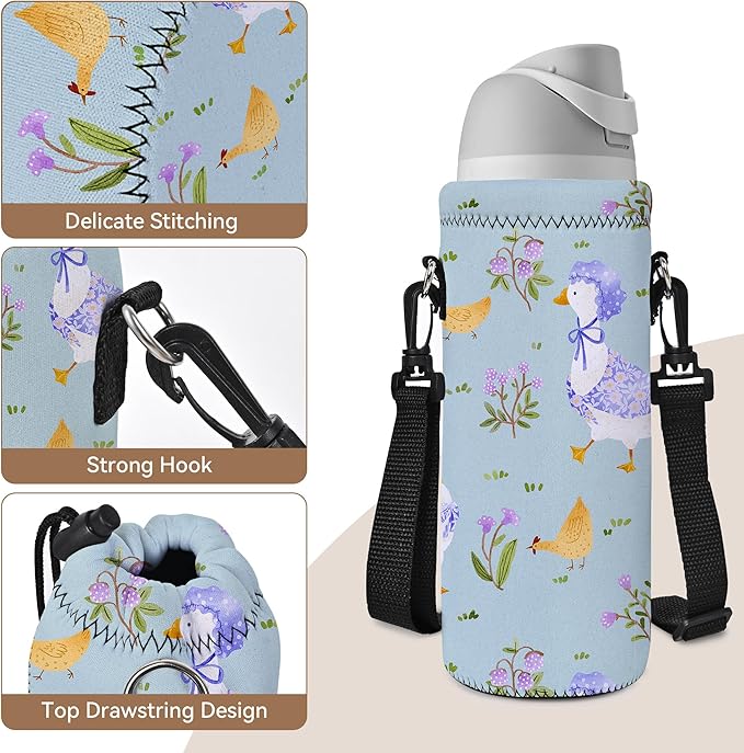 AUPET Water Bottle Sling Bag Carrier Crossbody Sleeve,Insulated Neoprene Bottle Case Holder Pouch Cover 500ML/17oz with Shoulder Strap for Walking Women Men-CubbioJoy