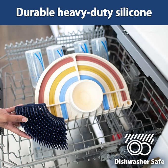 Dr. Brown's 2-in-1 Dry & Prep Silicone Mat, Silicone Baby Bottle Drying Mat with Removable Pegs for Baby Essentials, Built-in Bottle Prep, BPA-Free-CubbioJoy