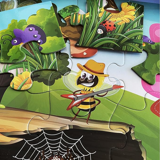 Jumbo Floor Puzzle for Kids, Large Jigsaw Puzzles 35 Piece for Kids Ages 3-5,Preschool Learning & Education Toys, Gifts for 4-8 Year Old Boys and Girls (Insect)-CubbioJoy