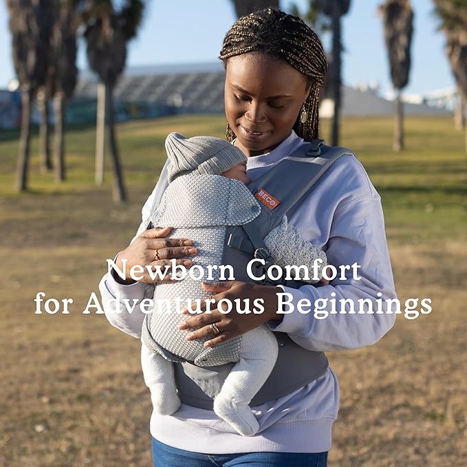 Beco Gemini Baby Carrier from Newborn to Toddler - Certified Ergonomic Newborn Baby Carrier for Infants and Children of 7-35 lbs - M Shape, Adjustable Seat, Breathable 3D Mesh (Cool Dark Grey)-CubbioJoy