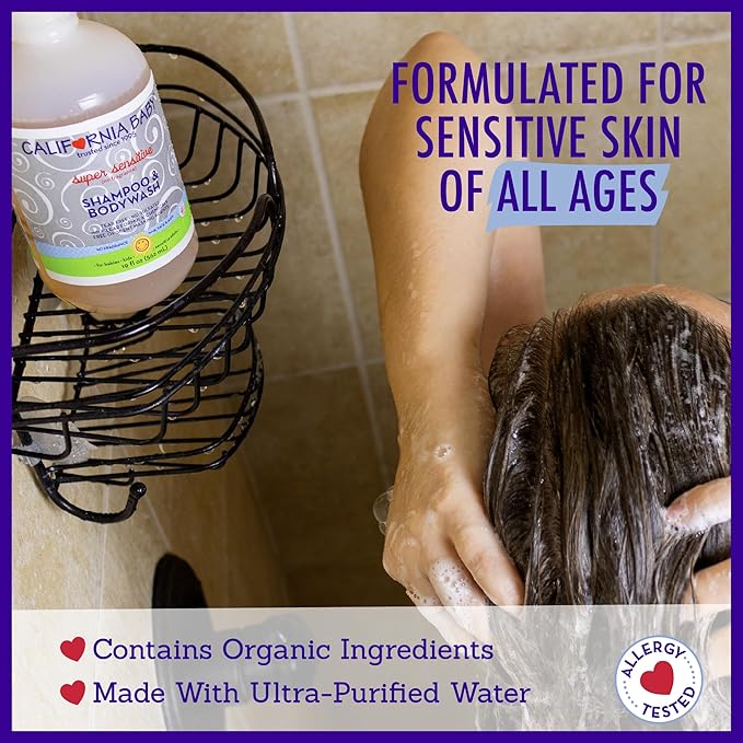 California Baby Super Sensitive Baby Shampoo and Conditioner Set | 100% Plant-Based | 19oz Unscented Body Wash + 8.5oz Fragrance Free Conditioner |-CubbioJoy