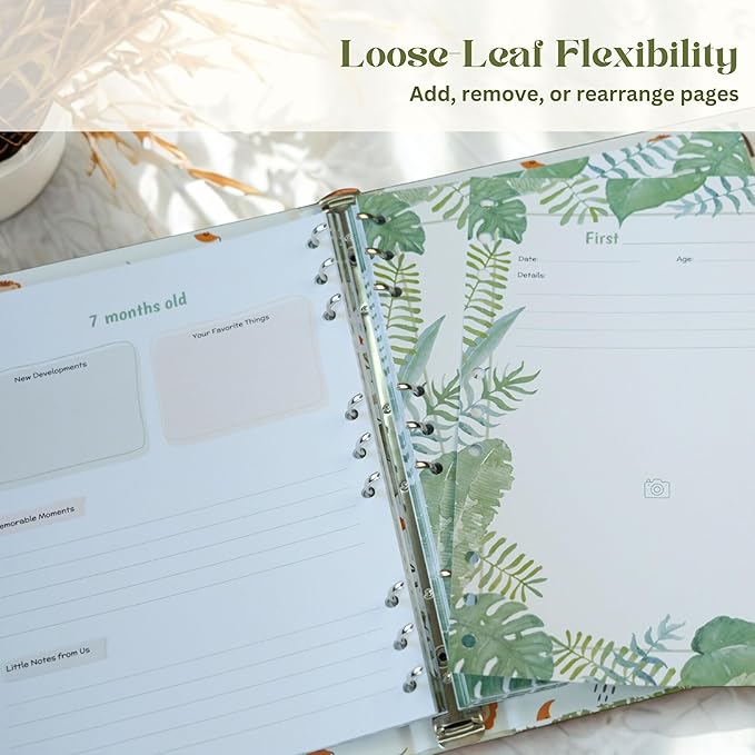 Baby Memory Book Keepsake | Minimalist First 5 Years Baby Book & Photo Album for Baby Boy or Girl| Gender Neutral Baby Journal Scrapbook for Milestones (Modern)-CubbioJoy