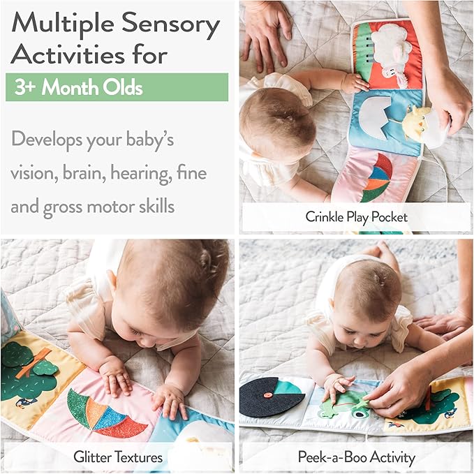 Infant Toys 0-6 Months Baby Mirror Tummy Time Toys Sensory Books for Babies Touch and Feel Crinkle Books for Babies-CubbioJoy