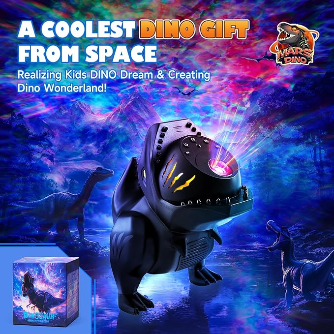 Dinosaur Galaxy Projector for Kids, Non-glare 316 Lightings Star Projector Galaxy Light,22 White Noise+5.3 Bluetooth Speaker Dinosaur Night Light, Nightlight for Kids Room with Galaxy Light,Dino Gifts-CubbioJoy