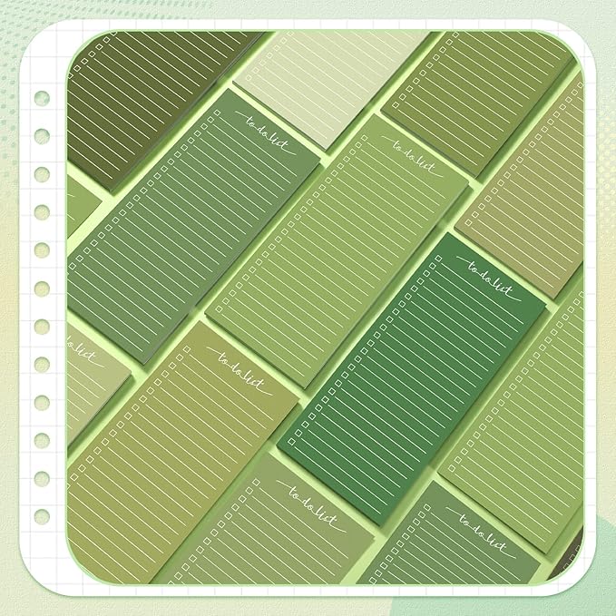 Censen 10 Pack 500 Sheets To Do List Notes Daily Checklist Notepads with 50 Sheets Each Undated Color Memo Pad Block Shopping List Pad Weekly Plan Notepad Organizer Planners(Gradient Green,Lined)-CubbioJoy