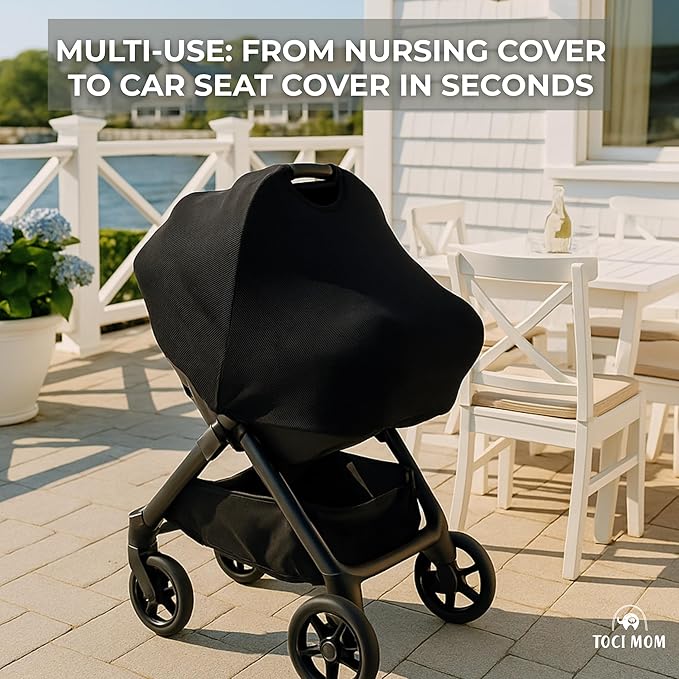 Breathable Nursing Cover Poncho – Stylish Multi-Use Breastfeeding Scarf, Car Seat Cover & Baby Blanket for Modern Moms-CubbioJoy