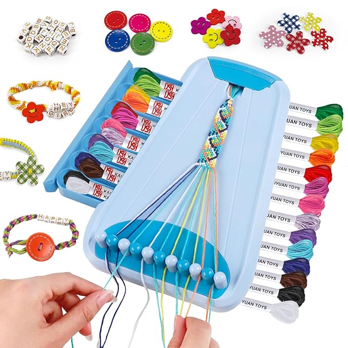Bracelet Making Kit for Girls - Friendship Bracelet Kit - Christmas Gifts for Ages 6 7 8 9 10 11 12 Year Old Girl Birthday Gifts, Arts and Crafts for Kids Ages 8-12 Teen String Bracelets DIY Maker-CubbioJoy