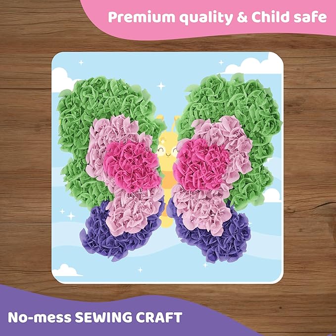 jackinthebox Poke Poke Art – Bugs Theme, Mess-Free Fabric Art and Craft, Flower Pressing Kits, Gift for Kids, Toys for Girls and Boys Ages 4 5 6 7 8-CubbioJoy