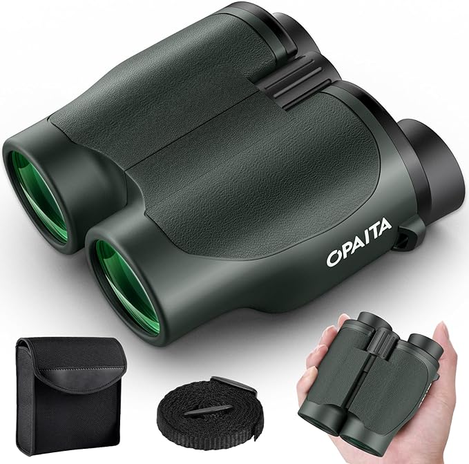 20x32 Compact Binoculars for Bird Watching - OPAITA High Powered Small Binoculars for Adults Kids with Low Light Vision for Hunting Cruise Trip Travel Concert Hiking Green-CubbioJoy