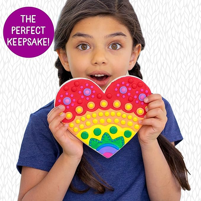 Creative Roots Mosaic Heart Stepping Stone, Includes 7-Inch Ceramic Stepping Stone & 6 Vibrant Paints, Mosaic Stepping Stone Kit, Paint Your Own, DIY Stepping Stone Kit for Kids Ages 8+-CubbioJoy
