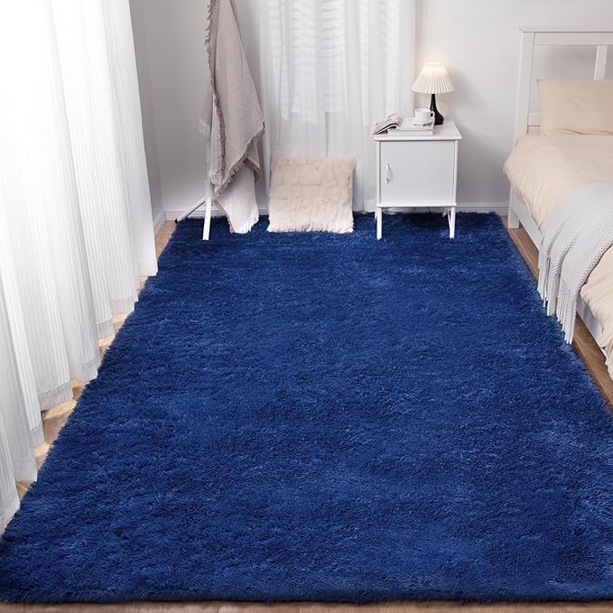 3x5 Blue Rug, Area Rugs for Living Room, Soft Plush Area Rugs for Bedroom, Non-Slip Indoor Carpet for Nursery, Study Room, Playroom, Home Decor-CubbioJoy