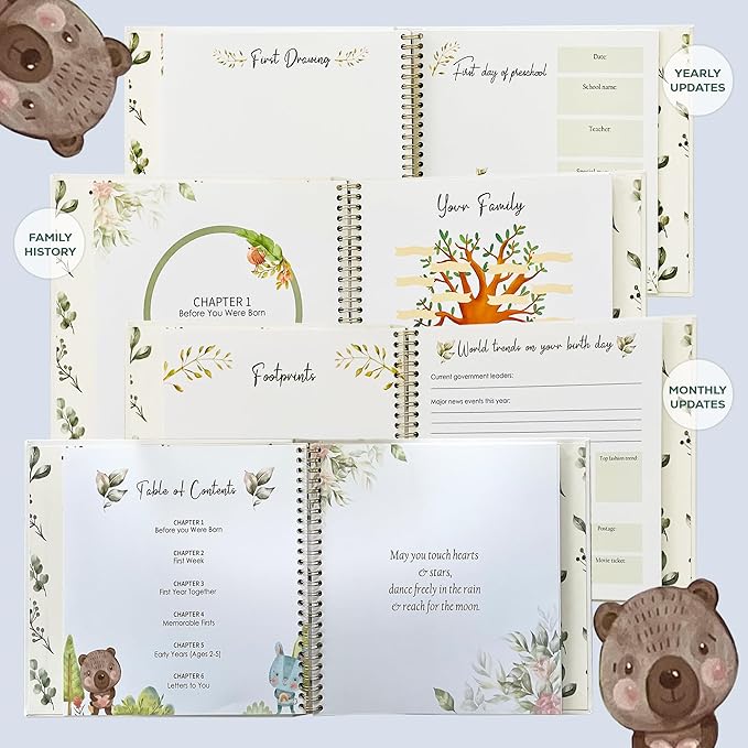 Baby's First Years Book, Baby Memory Book Gender Neutral, Baby Diary Record Book, Baby First 5 Years Book, Baby Book Memory Keepsake, Personalized Books for Baby, Baby First Milestones Book-CubbioJoy