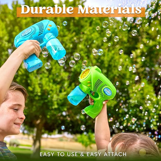 JOYIN 2 Kids Bubble Gun with 2 Bottles Refill Solution, Bubble Machine Gun for Toddlers 1-3 Kids 4-8, Party Favors, Summer Toy, Outdoors, Easter, Birthday Gift-CubbioJoy