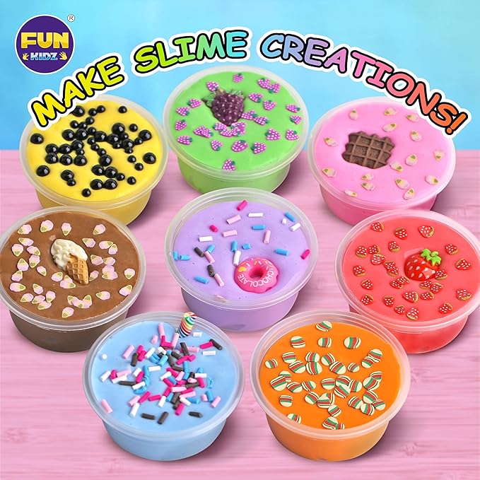 4 LB Milky Butter Slime Bucket Gift for Girls, FunKidz 64 FL OZ Huge Soft White Premade Scented Slime Kit Toy with 29 Variety Add-Ins Perfect Birthday Present for Kids Age 6+-CubbioJoy