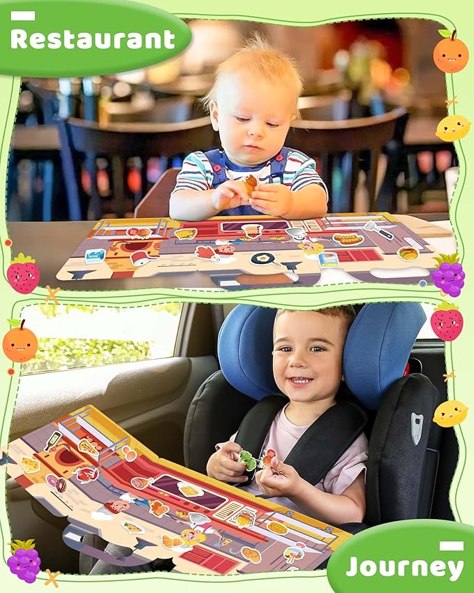 Benresive Reusable Sticker Book for Toddlers 2-4 Years, Fun Travel Stickers for Kids, Waterproof Sticker Books for Toddlers 1-3, Crafts Activities for Todddlers 1-3 2-4 3-5 - Kitchen-CubbioJoy