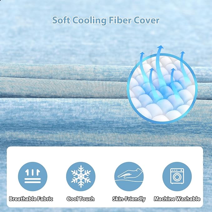 Amagoing Cooling Pregnancy Pillow for Sleeping, U Shaped Maternity Full Body Pillow for Women with Hip, Leg, Back Pain Support, Removable Cooling Cover Included (Light Blue)-CubbioJoy