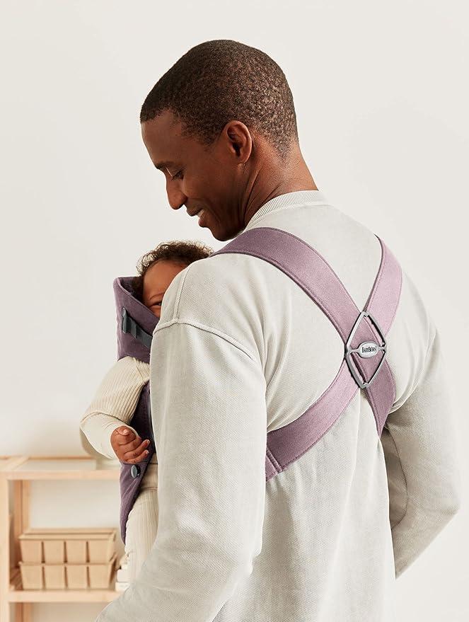BabyBjörn Baby Carrier Mini, Cotton, Dark Purple | Newborn Carrier (7-25 lbs), Ergonomic, Easy-to-Use-CubbioJoy