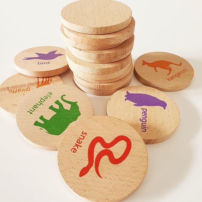 bee smart Wooden Memory Game - Matching Memory Game for Kids 3 and Up, 16Pcs | Educational Toy for Preschool Toddlers Board Games (Animals)-CubbioJoy