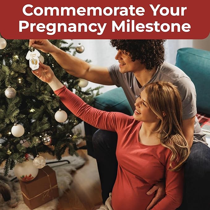 Christmas Pregnancy Announcement Ornament - New Baby Coming Soon 2025 Ornaments, Pregnant Christmas Ornament 2024 for Husband Mom, Expecting Parents to Be Gifts Baby Announcement Ideas-CubbioJoy