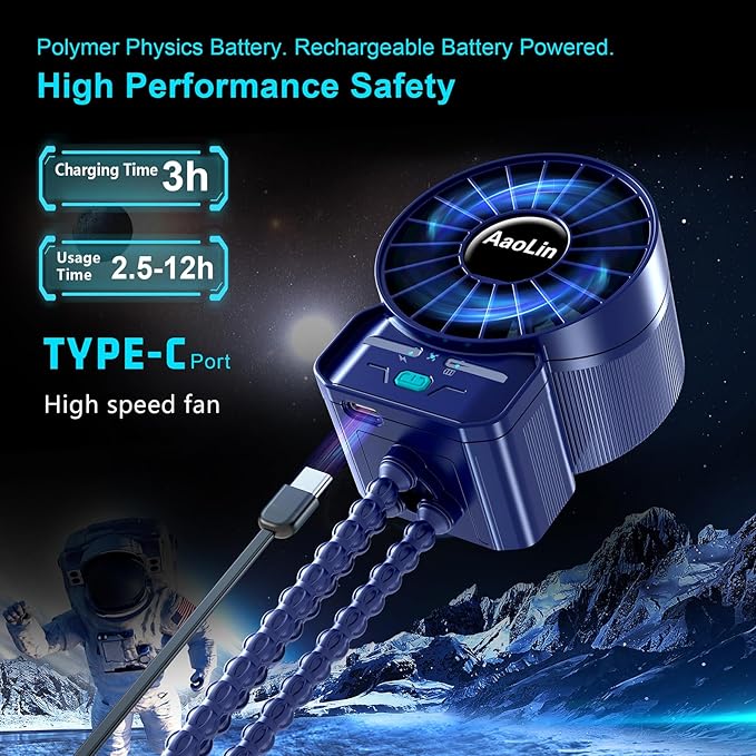 2 Pack Multifunctional Portable Stroller Fan 4 Speed 6600rpm High Speed Usb Rechargeable Personal Mini Handheld Fan Extended Tripod For Desktop Winding Kids Bed Treadmill Bike Golf Cart Outdoor Travel-CubbioJoy