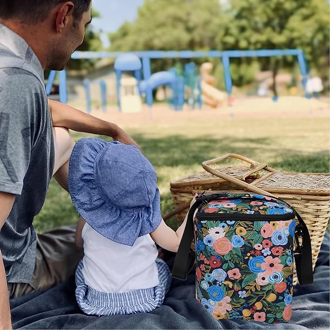 Breastmilk Cooler Bag with Ice Pack Fits 4 Baby Bottles Up to 9 Ounce Insulated Baby Bottle Bag Breast Milk Cooler on The Go with Strap Baby Bottle Cooler Bag for Nursing Mom Daycare or Travel-CubbioJoy