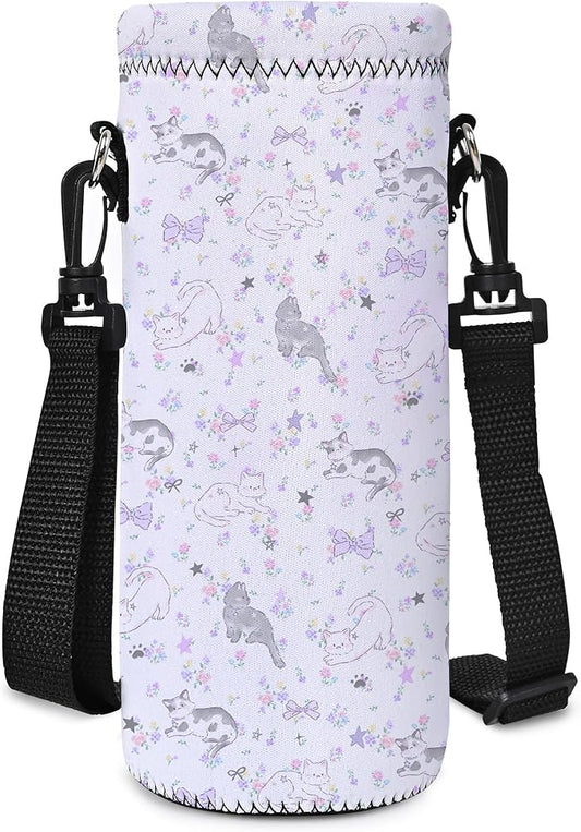 AUPET Water Bottle Bag Carrier,24oz/32oz Insulated Neoprene bottle Sling Holder Case Pouch Cover for 1000ML/750ML Bottles with Shoulder Strap for walking-CubbioJoy