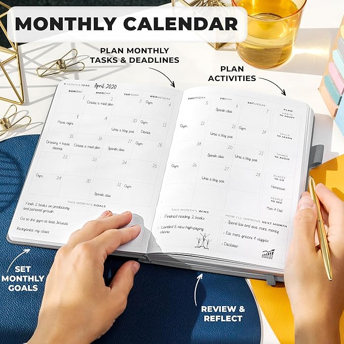 Clever Fox Planner Premium Edition – Undated Luxurious Weekly & Monthly Planner to Increase Productivity and Hit Your Goals – Organizer – Start Anytime, A5, Lasts 1 Year, Gray (Weekly)-CubbioJoy