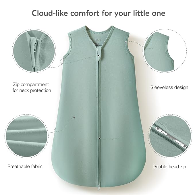 JELLYMONI Baby Sleep Sack 18-24 Months 100% Cotton Wearable Blanket, 0.5 TOG Soft Lightweight Toddler Sleeping Sack 3 Pack 2-Way Zipper Newborn Sleep Sacks-CubbioJoy
