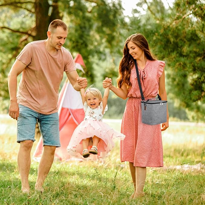 Accmor Breastmilk Cooler Bag with Ice Pack, Baby Bottle Cooler Bags, Insulated Bottle Cooler Tote Bags On The Go, Fits 6 Large 9oz Bottles, for Nursing Mom Daycare Travel, Grey-CubbioJoy