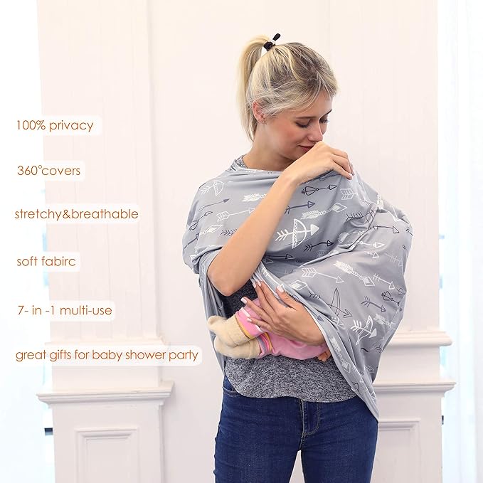 Breastfeeding Cover Carseat Canopy - Multi Use Car Seat Covers for Babies, Infant Stroller Cover, Baby Shower Gifts for Boys and Girls-CubbioJoy