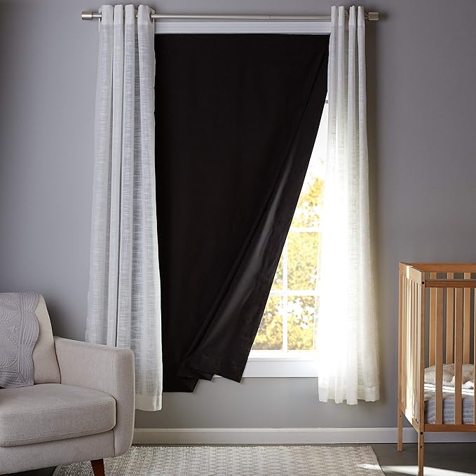 Amazon Basics Portable Blackout Curtain Shade with Suction Cups, 50" W x 78"L, 1-Pack, Black-CubbioJoy