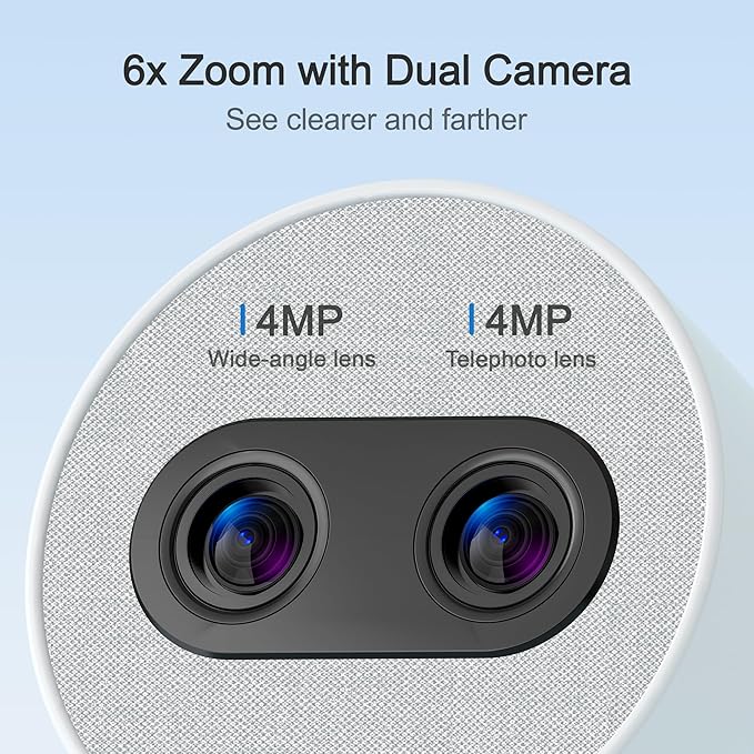 Simsky Smart Baby Monitor with 2×4MP Camera, 6X Optical Quality Zoom, 32GB Local Storage, AI Tracking, Intelligence Detection, Pan-Tilt-Zoom, Add-on Camera Monitor-CubbioJoy