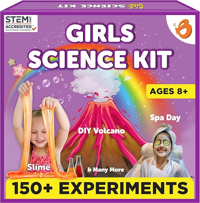 Butterfly EduFields 150+ Girls Science Kit for Kids 8-12 Ages 8 9 10 11 12 Years | Girls Science Experiments | Birthday for Girl | Fun STEM Learning and Educational Toys-CubbioJoy