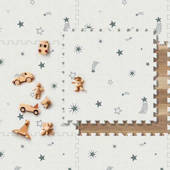 Baby Foam Play Mat, 72x48 Crawling Mat, Floor Mats for Kids for Baby with Interlocking Floor Tiles, Toddler Play Mats for Indoor and Outdoor, Easy to Clean Playroom Playmats-CubbioJoy