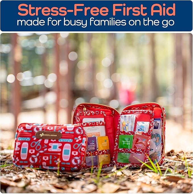 KeepGoing Travel First Aid Kit for Kids – 130 Pc. for Car, Home, Purse, Diaper Bag & Backpack with Latex-Free Bandages - Mini First Aid Kit Travel Size TSA-Approved-CubbioJoy
