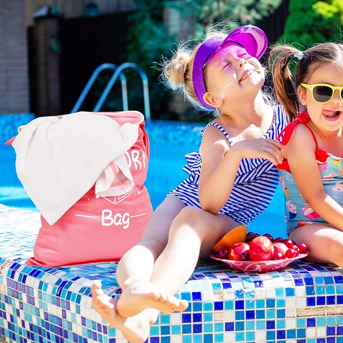 2 Pcs Large Travel Laundry Bag Waterproof Wet Dry Bag Washable Dirty Clothes Bag Bathing Suit Workout Bag for Gym Clothes Laundry Wet Clothes Swimming Yoga-CubbioJoy