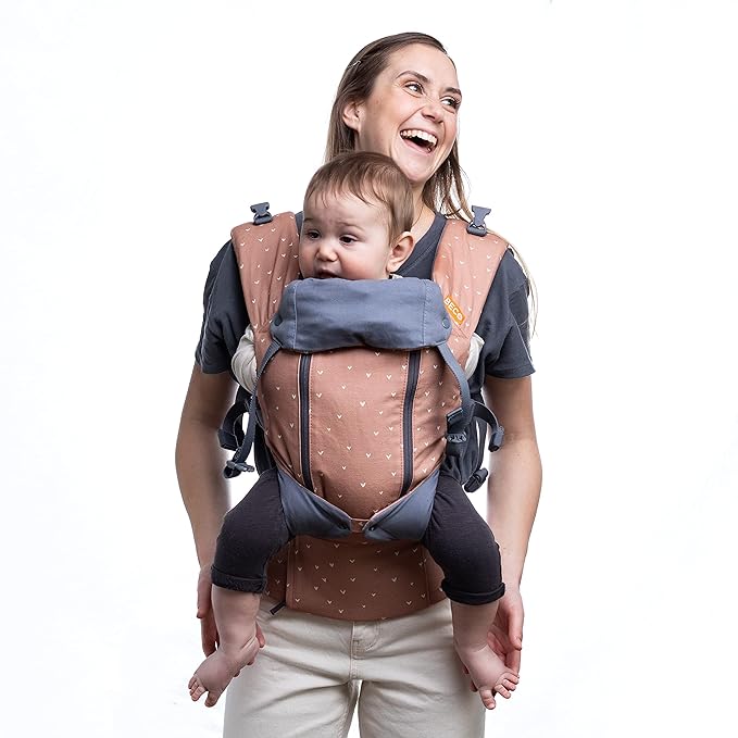 Beco Baby Carrier 8 Hybrid Newborn to Toddler (7-45lbs) - All in 1 Mesh Backpack, Front and Hip Carrier with Adjustable Seat - Cooling Ergonomic Carrier (Rose Love)-CubbioJoy