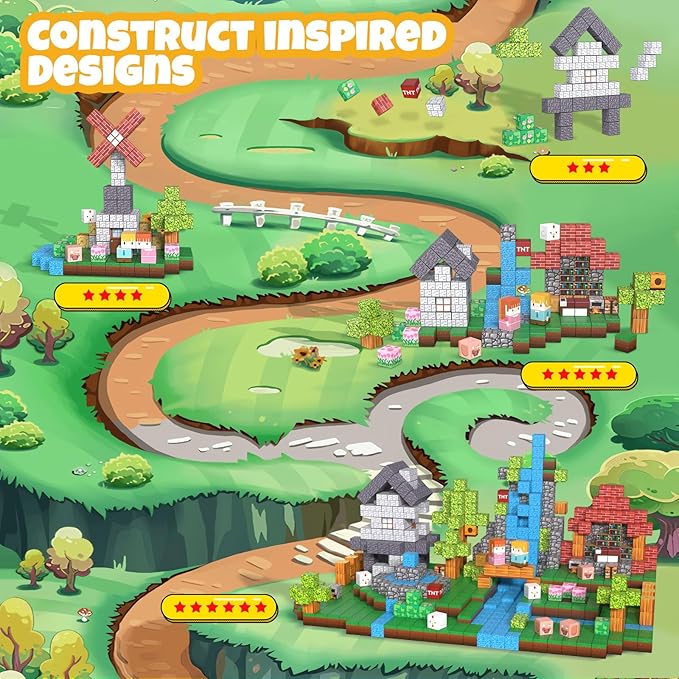 150PCS Magnetic Building Blocks, 1 Inch Magnetic Cubes for Kids Ages 3-8, STEM Montessori Toys, Creative Construction & Stacking Toys, Educational Magnetic Blocks for Boys & Girls-CubbioJoy