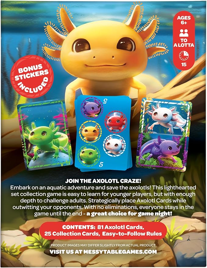 A Lotta Axolotls | Lighthearted Card Game | Great for Game Night | Perfect for Kids and Adults | Ages 6 and up-CubbioJoy
