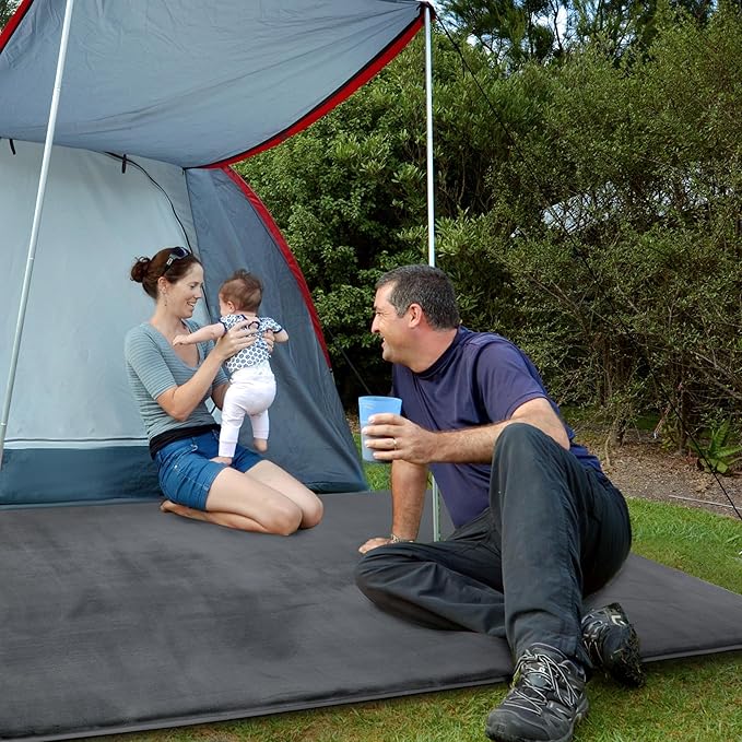 BALAPET Thick Memory Foam 74x50 Play Mat for Playpen, Super Soft Velvet Portable Baby Playpen Mat for Kids Toddler Crawling and Play, Non-Slip Bottom Playmat, Dark Grey-CubbioJoy