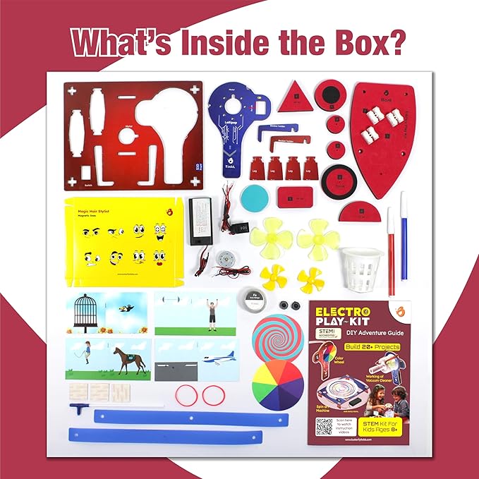 Butterfly EduFields STEM Kit for Kids Ages 6-12 | Build 20+ Motor Machines & DIY Engineering Projects | Science Gift for Boys & Girls | Robotics & Learning Toy-CubbioJoy