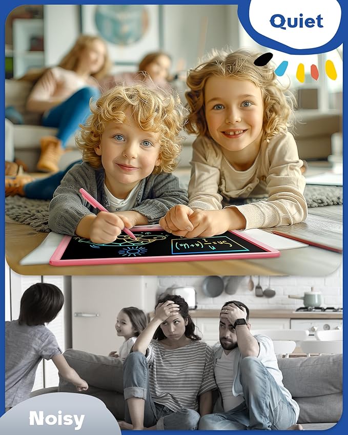 Bravokids 15 Inch LCD Writing Tablet for 3 Year Olds - Electronic Drawing Pad and Doodle Board as Educational Birthday Gifts for Girls and Boys (Pink)-CubbioJoy