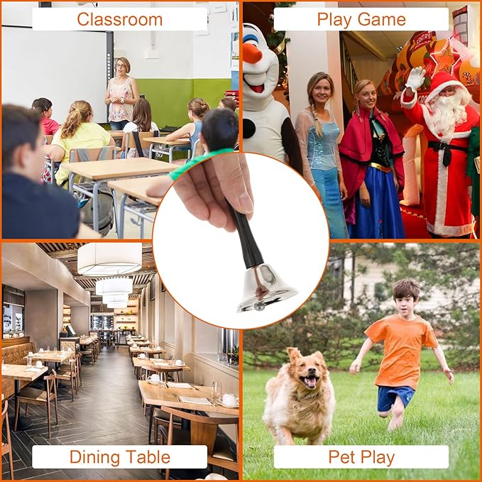 CYEAH 12 Pack Hand Bell, Silver Steel Service Bell Call Bell Dinner Bell for Wedding, Service, Game, Alarm, Jingles (Silver)-CubbioJoy