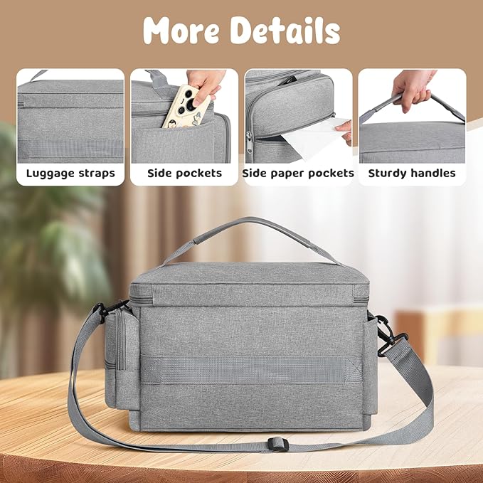 Breast Pump Bag for Spectra S1 S2 with Waterproof Mat, Breast Milk Cooler Bag for Pump Essentials, Pumping Bags for Working Mom Travel Camping, Grey-CubbioJoy