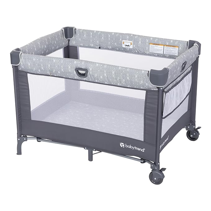 Baby Trend Nursery Den Playard with Snooze Pod and Flip Over Changer, Diamond Sage-CubbioJoy