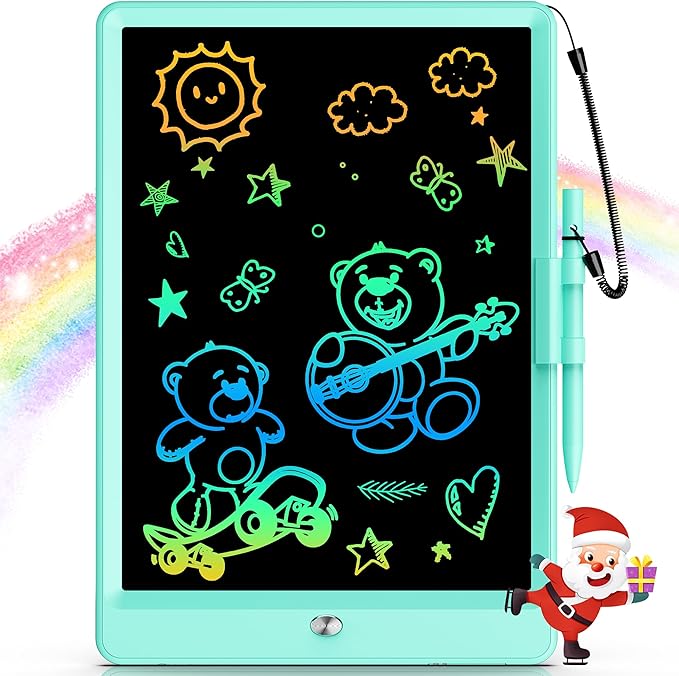 Bravokids 10 Inch LCD Writing Tablet for 3 Year Olds - Electronic Drawing Pad and Doodle Board as Educational Birthday Gifts for Girls and Boys (Green)-CubbioJoy