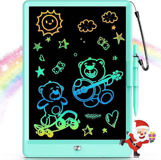 Bravokids 10 Inch LCD Writing Tablet for 3 Year Olds - Electronic Drawing Pad and Doodle Board as Educational Birthday Gifts for Girls and Boys (Green)-CubbioJoy