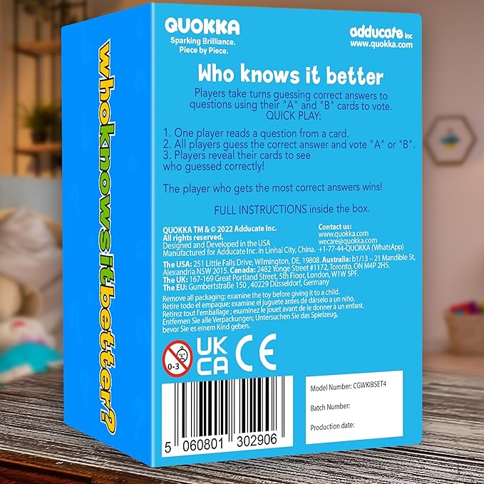 Board Games for Kids 8-12 and Family - Set of 4 Who Knows It Better? - 2000+ Questions Across Biology, Culture, STEM and Math - Educational Trivia Cards for Learning and Game Night-CubbioJoy