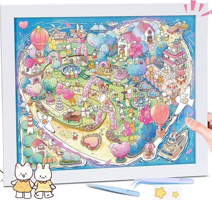 DIY 3D Sticker Scene，Romantic Island Wedding Jumbo-Large, Reusable Sticker, Cute Sets for Free Combination, Waterproof for Anywhere, Crafts Party Favors Birthday GIF-CubbioJoy