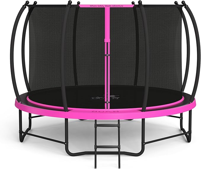 BCAN 8FT 10FT 12FT 14FT 15FT 16FT Recreational Trampoline with Enclosure for Kids Adults, ASTM Approved, Outdoor Trampolines with Ladder for Kids-CubbioJoy